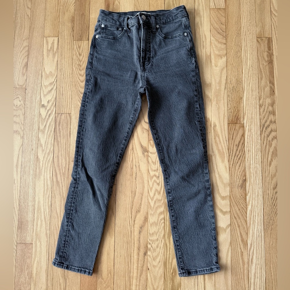 Black high-waisted denim jean